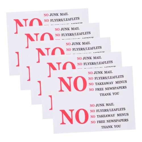 NUOBESTY 5Blätter Selbstklebende PVC Briefkastenaufkleber Werbung Wetterfestes Schild zur Vermeidung von Junk Mail für Wohn und Geschäftsnutzung NUOBESTY 5Blätter Selbstklebende PVC Briefkastenaufkleber Werbung Wetterfestes Schild zur Vermeidung von Junk Mail für Wohn und Geschäftsnutzung von NUOBESTY