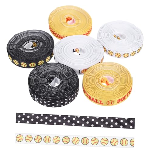 NUOBESTY 6 Rollen Baseballband Schulband Zum Basteln Kugelband Sportband Praktisches Wickelband Jubiläumsband Basteln Verpackungsband Geschenkband Zum Geburtstag Diy-band Basteln Polyester von NUOBESTY