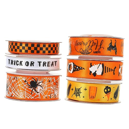 NUOBESTY 6 Rollen Halloween Dekorationsband Set Yards pro Rolle für Bastelarbeiten Geschenkverpackungen Partys und DIY Dekorationen NUOBESTY 6 Rollen Halloween Dekorationsband Set Yards pro Rolle für Bastelarbeiten Geschenkverpackungen Partys und DIY Dekorationen von NUOBESTY