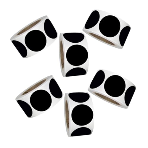 NUOBESTY 6 Rollen Schwarze Beschreibbare PVC Klebepunkte Wasserfeste Selbstklebende Runde Aufkleber für Büro Küche Vorratsbehälter Langlebige Wiederablösbare Etiketten für Lagerung und NUOBESTY 6 Rollen Schwarze Beschreibbare PVC Klebepunkte Wasserfeste Selbstklebende Runde Aufkleber für Büro Küche Vorratsbehälter Langlebige Wiederablösbare Etiketten für Lagerung und von NUOBESTY