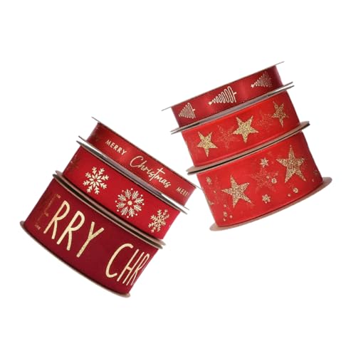 NUOBESTY 6 Rollen Weihnachtsband Rot Satin mit Goldfolie Transparente Glitzerschleife mit Schneepulver Mesh Vielseitig für Geschenkverpackung Obstbox Deko Festliche Bastelprojekte und DIY NUOBESTY 6 Rollen Weihnachtsband Rot Satin mit Goldfolie Transparente Glitzerschleife mit Schneepulver Mesh Vielseitig für Geschenkverpackung Obstbox Deko Festliche Bastelprojekte und DIY von NUOBESTY
