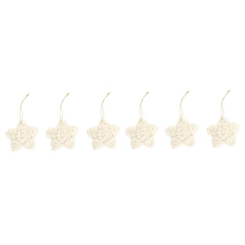NUOBESTY 6 Stk Stoffaufkleber Mit Fünfzackigen Sternen Weihnachtspatches Weihnachtsbaumschmuck Ornamente Kleidungsflicken Selber Machen Patches Nähen Wollfaden Weiß Wollfilz Dreidimensional von NUOBESTY