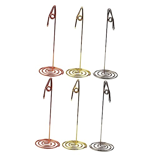 NUOBESTY 6 Stück Bild steht für Tisch Tischnummernhalter büroorganisation goldhochzeit office zubehör büroklammern Karte Gestell Zeichen Fotohalter Bildhalter für Tische Rostfreier Stahl von NUOBESTY