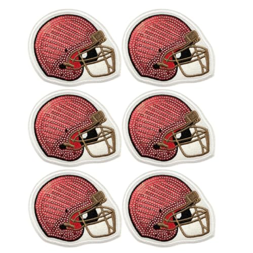 NUOBESTY 6 Stück Football Helmet Aufnäher Bestickte Bügel Patches für Kleidung Rucksäcke und Diy Projekte Strapazierfähig und Farbecht für Sportliebhaber und Kreative Bastler von NUOBESTY