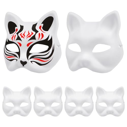 NUOBESTY 6 Stück Katzenmasken Zum Basteln Diy-Papier-Rohling-Weiße Maske Für Halloween-Aktivitäten Cosplay-Kostüm Tanzparty-Gastgeschenke NUOBESTY 6 Stück Katzenmasken Zum Basteln Diy-Papier-Rohling-Weiße Maske Für Halloween-Aktivitäten Cosplay-Kostüm Tanzparty-Gastgeschenke von NUOBESTY
