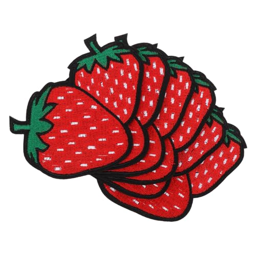 NUOBESTY 6 Stück Rote Gestickte Patches zum Aufbügeln und Aufnähen Diy Aufnäher für Kleidung Taschen und Accessoires von NUOBESTY