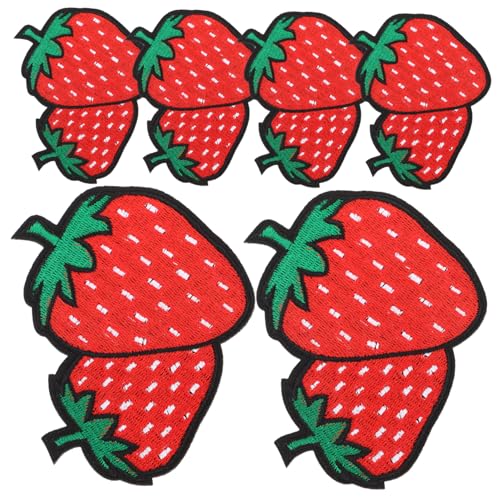 NUOBESTY 6 Stück Rote Stickapplikationen zum Aufbügeln für Kleidung Rucksäcke Hüte Diy Dekoration von NUOBESTY