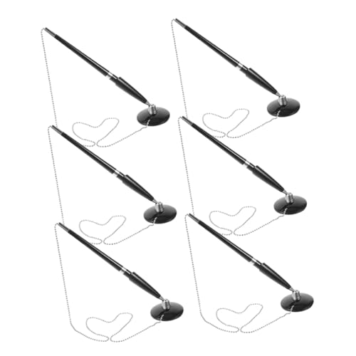 NUOBESTY 6 Stück Sichere Kugelschreiber mit Kette und Selbstklebendem Halter Drehbar Diebstahl für Empfang Büro Bank Hotel Schule Arbeitsplatz NUOBESTY 6 Stück Sichere Kugelschreiber mit Kette und Selbstklebendem Halter Drehbar Diebstahl für Empfang Büro Bank Hotel Schule Arbeitsplatz von NUOBESTY