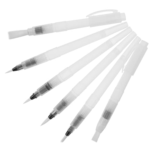 NUOBESTY 6 Stück Teiliges Aquarell pinsel set mit Nachfüllbaren Wasserbehältern Nylonspitzen in Verschiedenen Auslaufsichere DIY Kalligraphie stifte für Anfänger für Malerei Zeichnung und von NUOBESTY