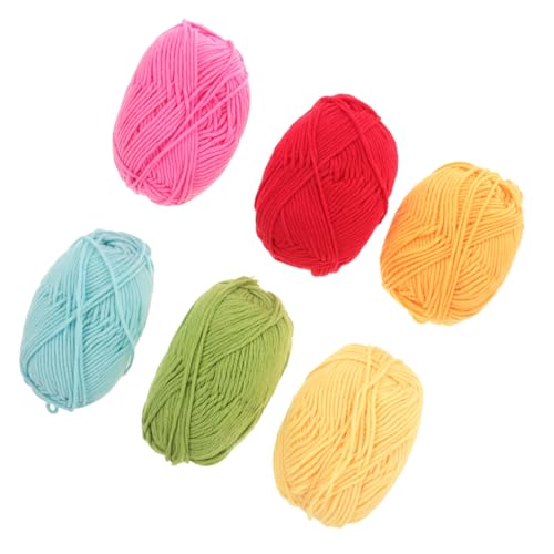 NUOBESTY 6 Stück Teiliges Bunte Strickwolle Fädige Baumwollgarne Weich Hautfreundlich für Diy Pullover Schals Handarbeiten und Kreative Strickprojekte von NUOBESTY