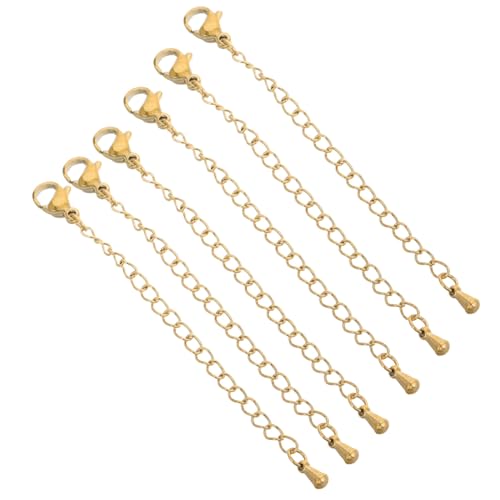 NUOBESTY 6 Stück Teiliges Edelstahl Schmuckteile mit Hummerklammer Verlängerungsketten für Armbänder und Halsketten Rostfrei Modisch Vielseitig für DIY Schmuckherstellung und Individuelle von NUOBESTY
