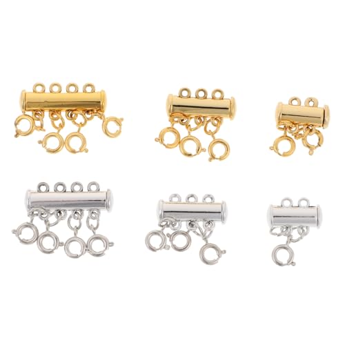 NUOBESTY 6 Stück Teiliges Magnetverschluss DIY Schmuck Reihigen Armband Halskettenverschlüssen Starke Haftkraft Silber und Gold Vielseitig für Armbänder und Ketten NUOBESTY 6 Stück Teiliges Magnetverschluss DIY Schmuck Reihigen Armband Halskettenverschlüssen Starke Haftkraft Silber und Gold Vielseitig für Armbänder und Ketten von NUOBESTY