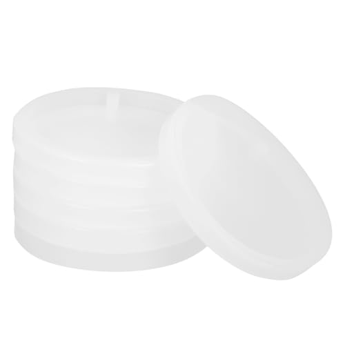 NUOBESTY 6 Stück Teiliges Runde Silikonformen für DIY Schlüsselanhänger Ohrringe und Haustieranhänger Flache Kreismodelle mit Löchern für Epoxidharz Gießen für Kreative Bastelprojekte von NUOBESTY