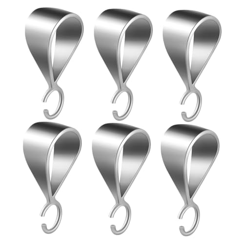NUOBESTY 6 Stück Teiliges Schmuckverschluss Silber Runde Perlenanhänger Klemmbügel Robust und Leicht für Diy Projekte und Bastelarbeiten Komfortabel und Langlebig von NUOBESTY