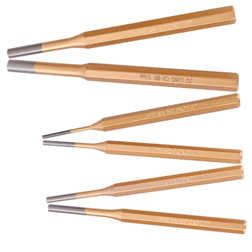 NUOBESTY 6 Stück Teiliges Stanzwerkzeug set aus Hochkohlenstoffhaltigem Stahl Verschleißfestes Hochwertiges pin punch set für Maschinenwartung Holzverarbeitung DIY und Vielfältige NUOBESTY 6 Stück Teiliges Stanzwerkzeug set aus Hochkohlenstoffhaltigem Stahl Verschleißfestes Hochwertiges pin punch set für Maschinenwartung Holzverarbeitung DIY und Vielfältige von NUOBESTY