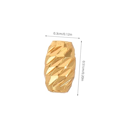 NUOBESTY 6 Stück Twill -perlen Charm-perle Kleine Metallperlen -abstandshalter Schmuckperlen-anhänger Runde Rohrperlen Schmuckabstandshalter Zur Herstellung Von Schmuck Silber- Golden von NUOBESTY
