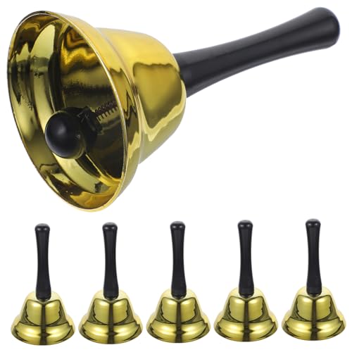 NUOBESTY 6 Stück Weihnachts Handglocke aus Metall Tischglocke für Restaurant Hotel und Partys Praktische Serviceglocke mit Komfortablem Griff als Alarm und Dekorationsglocke für Festliche von NUOBESTY