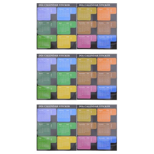 NUOBESTY 6 Stück Zeitplan-Kalenderaufkleber Monatsplaner Selbstklebende Index-Trennregisterkarten 12-Monats-Seiten-Wochenplaner-Etiketten für Notizbuch-Tagebuch-Zubehör NUOBESTY 6 Stück Zeitplan-Kalenderaufkleber Monatsplaner Selbstklebende Index-Trennregisterkarten 12-Monats-Seiten-Wochenplaner-Etiketten für Notizbuch-Tagebuch-Zubehör von NUOBESTY