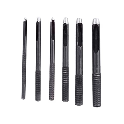 NUOBESTY 6 Stück leder locher Cutter Schnalle Stoff Grommet runden industriell Mini Punch -Werkzeug Nähen Professional Form Bausätze Handwerk Größe uhrenwerkzeug Gürtel hohl Beutel Schwarz von NUOBESTY