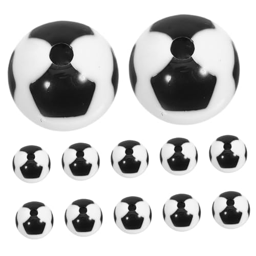 NUOBESTY 60 Stück Acryl Fußballperlen in klassischen Farben mit DIY Bastelperlen für Armbänder Halsketten Sport Schmuck Spacer Charms für Kreative Handarbeiten von NUOBESTY
