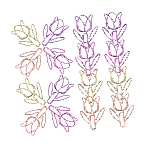 NUOBESTY 60 Stück Bunte Metall Büroklammern Tulpenform Kleine Dekorative Clips Stark Vielseitig für Schule Büro Scrapbooking Memoorganisation NUOBESTY 60 Stück Bunte Metall Büroklammern Tulpenform Kleine Dekorative Clips Stark Vielseitig für Schule Büro Scrapbooking Memoorganisation von NUOBESTY