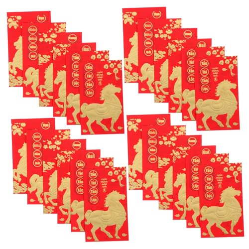 NUOBESTY 60 Stück Chinesische Rote Umschläge Jahr Des Pferdes Langlebige Geldumschläge für Lunar Year Vietnamesischer Stil Kompakte Verpackung Traditionell für Frühlingsfest und Hochzeit NUOBESTY 60 Stück Chinesische Rote Umschläge Jahr Des Pferdes Langlebige Geldumschläge für Lunar Year Vietnamesischer Stil Kompakte Verpackung Traditionell für Frühlingsfest und Hochzeit von NUOBESTY