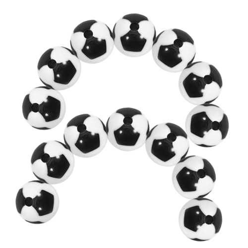 NUOBESTY 60 Stück Fußball Perlen Acryl Runde Spacer Beads für DIY Schmuck Basteln Armbänder Halsketten Kreative Bastelprojekte von NUOBESTY