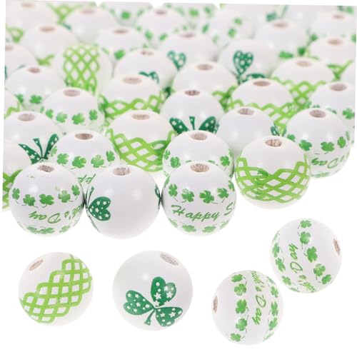 NUOBESTY 60 Stück Holzperlen für Patrick's Day DIY Bastelmaterial für Schmuckherstellung und Kreative Projekte mit Kleeblatt Muster und Verschiedenen Designs NUOBESTY 60 Stück Holzperlen für Patrick's Day DIY Bastelmaterial für Schmuckherstellung und Kreative Projekte mit Kleeblatt Muster und Verschiedenen Designs von NUOBESTY