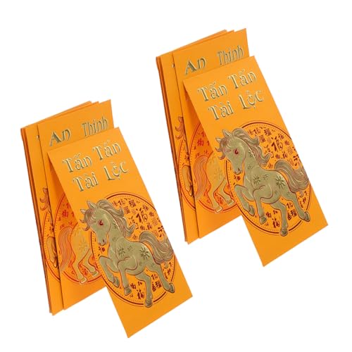 NUOBESTY 60 Stück Jahr Des Pferdes Rote Umschläge Gold Stil Glücksbringer Geldumschläge Chinesisches Neujahr Frühlingsfest Hochzeits Geburtstag Geschenkumschläge Langlebig von NUOBESTY