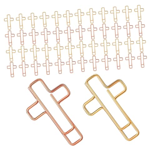 NUOBESTY 60 Stück Kreuz Büroklammern aus Metall Kleine Langlebige Lesezeichenklammern in Gold und Roségold Tragbare Niedliche Papierklemmen für Bibel Journal Büro Schule und Zuhause NUOBESTY 60 Stück Kreuz Büroklammern aus Metall Kleine Langlebige Lesezeichenklammern in Gold und Roségold Tragbare Niedliche Papierklemmen für Bibel Journal Büro Schule und Zuhause von NUOBESTY