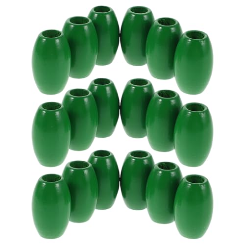 NUOBESTY 60 Stück Oval Holzperlen Große für Diy Schmuck und Bastelprojekte Hemu Holz Spacer Perlen Grün für Armbänder und von NUOBESTY