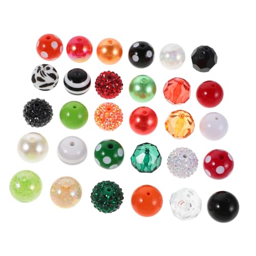 NUOBESTY 60 Stück Resin Perlen für Diy Schmuck Klobige Kaugummi Perlen für Armbänder und Kreative Projekte mit Löchern Hochwertige Bastelperlen von NUOBESTY