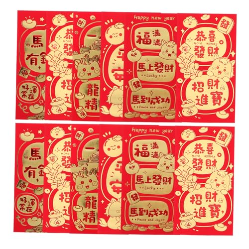 NUOBESTY 60 Stück Rotes Umschlag Kreativem Pferde-design Chinesische Neujahrs-hongbao Geldgeschenk-tüten für Lunar Year Hochzeiten Geburtstagsfeiern und Frühlingsfest von NUOBESTY