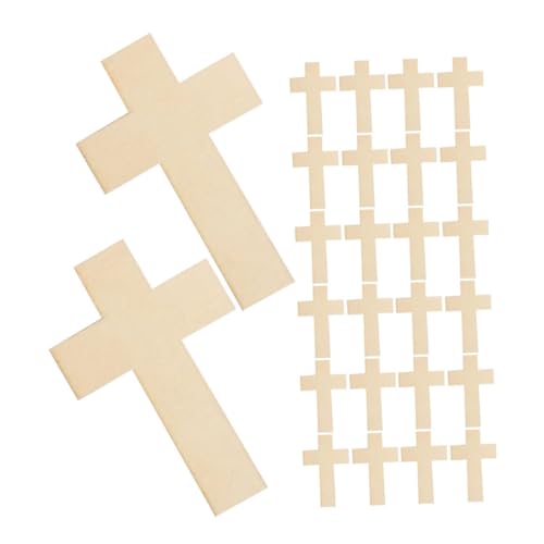 NUOBESTY 60 Stück Teiliges Holzkreuz Bemalen Blanko Holzscheiben für DIY Bastelprojekte Kompakt und Vielseitig als Dekorative Anhänger und Beschriftung für Frühlings Osterdekoration von NUOBESTY