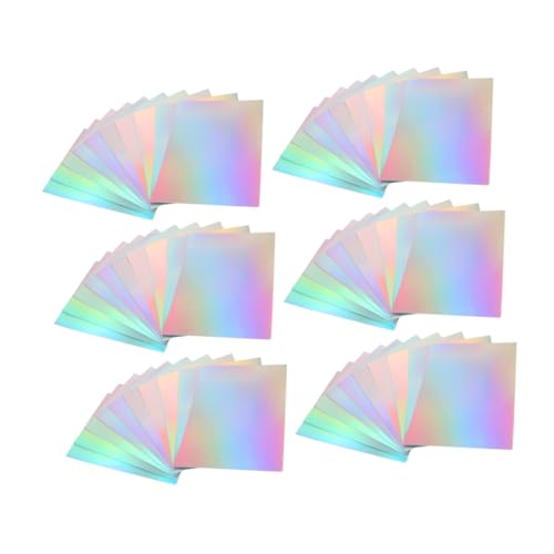 NUOBESTY 60 Stück Teiliges Metallic Spiegelkartonpapier mit Holografischer Oberfläche Irisierendem Schimmer für DIY Bastelprojekte Scrapbooking und Kinderhandwerk von NUOBESTY