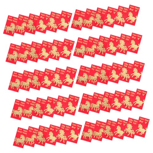 NUOBESTY 60 Stück Teiliges Vietnamesische Rote Umschläge Jahr Des Pferdes Chinesisches Neujahr Hongbao Umschläge für Frühlingsfest Geburtstag Hochzeit Feier von NUOBESTY