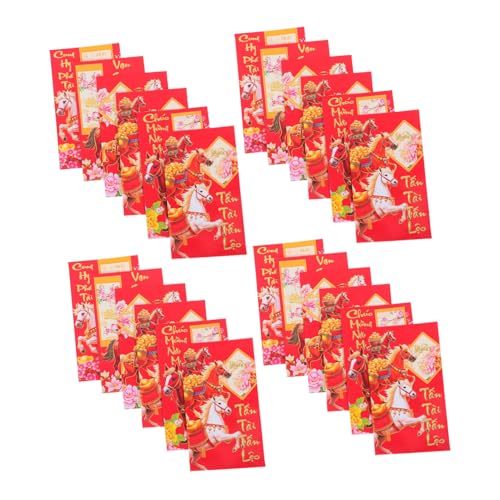 NUOBESTY 60 Stück Vietnamesische Rote Umschläge Jahr Des Pferdes Lunar Year Hong Bao Glücksgeldumschläge Langlebiges Papier Festliches Design Für Familie Freunde Frühjahrsfest von NUOBESTY