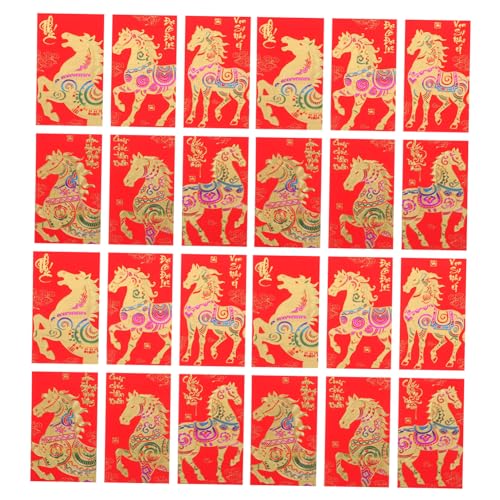 NUOBESTY 60 Stück Vietnamesische Rote Umschläge Jahr Des Pferdes Traditionelle Lunar Neujahr Geldgeschenkumschläge Lebendige Farben Kultur für Glück und Wohlstand von NUOBESTY