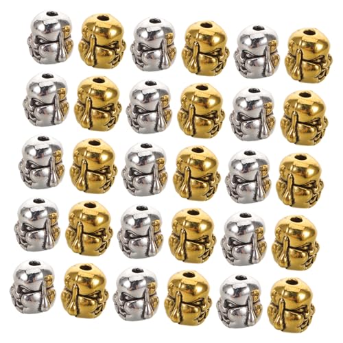 NUOBESTY 60 Stück Vintage Tibetische Buddha Spacer Perlen aus Legierung Antik Gold und Silberfarben Maitreya Charms für Armbänder und Halsketten Spirituelle Schmuckverbinder NUOBESTY 60 Stück Vintage Tibetische Buddha Spacer Perlen aus Legierung Antik Gold und Silberfarben Maitreya Charms für Armbänder und Halsketten Spirituelle Schmuckverbinder von NUOBESTY