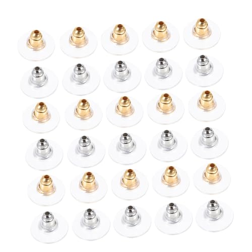 NUOBESTY 600 Stück Ohrring Verschlüsse DIY Schmuckzubehör Flache Ohrstecker Stopper Ersatz Ohrring Pads in Silber und Gold für Vielseitige Anwendung von NUOBESTY