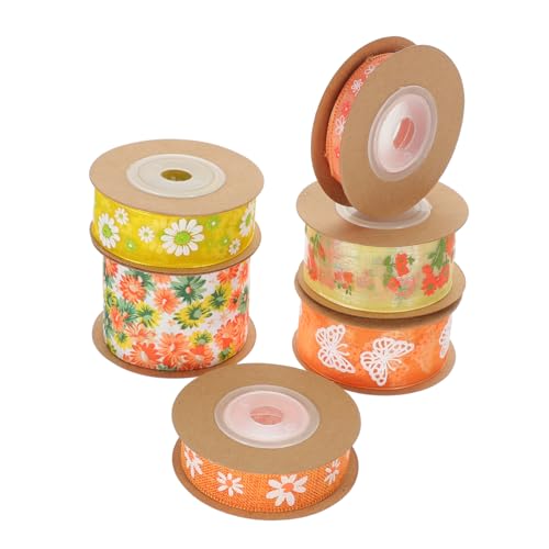 NUOBESTY 6Rollen Bastelband mit Blumenmuster Schneidbares Geschenkband für Festivals Praktische Dekoration für DIY Projekte Vielseitig Einsetzbar und Farbenfroh NUOBESTY 6Rollen Bastelband mit Blumenmuster Schneidbares Geschenkband für Festivals Praktische Dekoration für DIY Projekte Vielseitig Einsetzbar und Farbenfroh von NUOBESTY