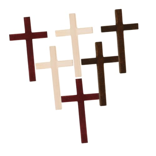 NUOBESTY 6Stücke Holzornamente Religiöses Dekoration DIY Party Zubehör Handgefertigte Holzkreuze Holzfarbe und Weinrot für Projekte und Christliche NUOBESTY 6Stücke Holzornamente Religiöses Dekoration DIY Party Zubehör Handgefertigte Holzkreuze Holzfarbe und Weinrot für Projekte und Christliche von NUOBESTY