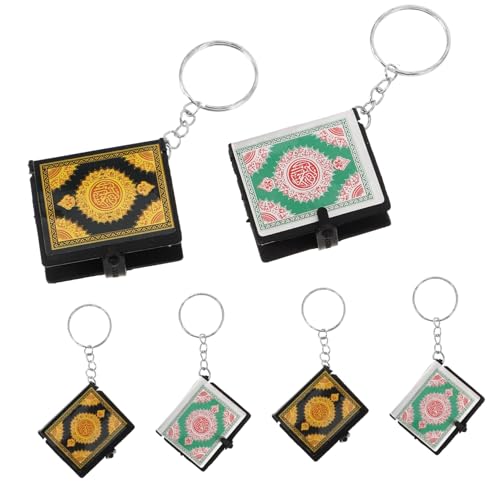 NUOBESTY 6Stücke Mini Buch Schlüsselanhänger Set Taschenverzierung Lustige Schlüsselanhänger für Anhänger in Grün und Gold Langlebige und Präzise Handwerkskunst von NUOBESTY