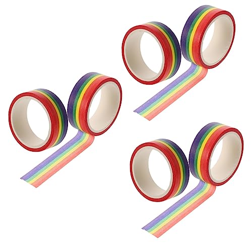 NUOBESTY 6stücke Dekorative Washi Tape Bunte Reißbare Klebebänder Für Kreative Bastelprojekte Geschenkverpackungen Und Journaling Für Scrapbooking Und Dekoration von NUOBESTY