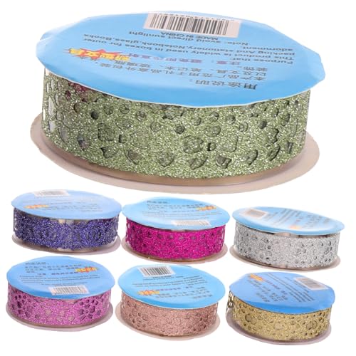 NUOBESTY 7 Rollen Glitter Spitzenband Selbstklebend DIY Washi Tape für Scrapbooking Fotoalben Basteln Verschiedene Designs Wiederablösbar ohne Kleberückstände Dekoratives Klebeband für NUOBESTY 7 Rollen Glitter Spitzenband Selbstklebend DIY Washi Tape für Scrapbooking Fotoalben Basteln Verschiedene Designs Wiederablösbar ohne Kleberückstände Dekoratives Klebeband für von NUOBESTY