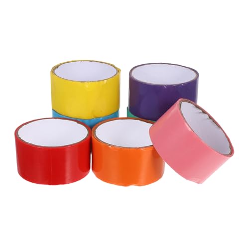 NUOBESTY 7 Stück Regenbogen -stromband Klebriges Klebeband Bastelband Klebrige Lustige Bänder Farbiges Stickband Ballklebeband Ballband Klebeband Abdichtband Bopp von NUOBESTY