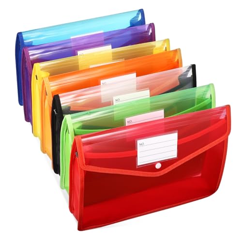 NUOBESTY 7 Stück Teiliges Dokumentenorganizer Druckknopf Aktenordner mit Etikettentasche für Dokumente Organisieren von Unterlagen Notizen und Wichtigen Dateien von NUOBESTY
