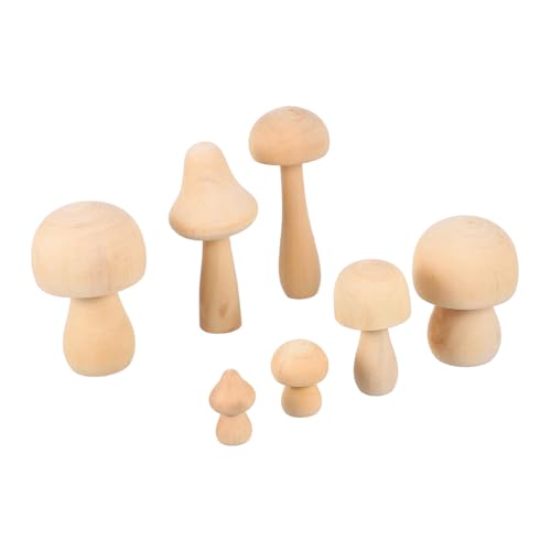 NUOBESTY 7 Stück Teiliges Holzpilz dekor Naturbelassenes Bastelornament für Unbemalte Holzfiguren zum Bemalen und Kreativen Gestalten für DIY kunstprojekte und Kinderzeichnungen NUOBESTY 7 Stück Teiliges Holzpilz dekor Naturbelassenes Bastelornament für Unbemalte Holzfiguren zum Bemalen und Kreativen Gestalten für DIY kunstprojekte und Kinderzeichnungen von NUOBESTY