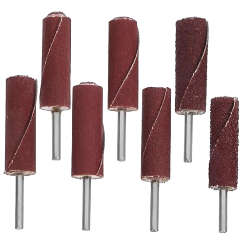 NUOBESTY 7 Stück Teiliges Zylindrische Schleiftrommel für Bohrmaschine Sandpapier Sticks Schleifhülsen Polierwerkzeug für Präzises Schleifen und Glatte Oberflächen von NUOBESTY