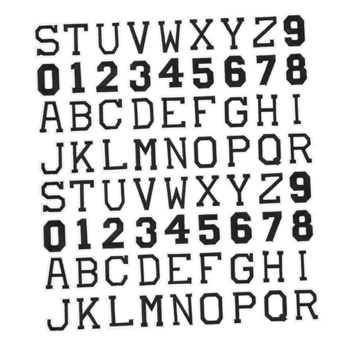 NUOBESTY 72 Stück Bügelbuchstaben und Zahlen Patches für Diy Kleidung Dekorative Alphabet Aufnäher für Textilien für Kleider Hüte und Jeans von NUOBESTY